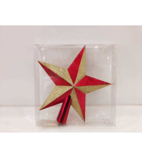 20cm五角星树顶彩绘.1个/pvc盒 红色 10/盒/中包(含税 bruto)