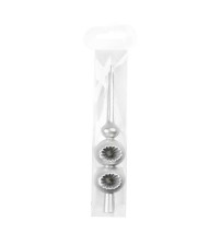 Szpic choinkowy 15cm srebrny