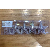 6cm亮光五角星彩绘.5个/盒.10盒/中包.银色(含税 bruto)
