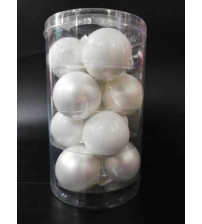 60mm玻璃球 白/每PVC桶装12pcs