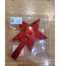 22cm印花五角星树顶.1个/pvc盒.红色10/盒/中包(含税 bruto)
