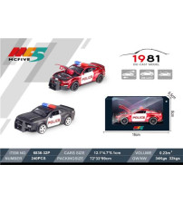 1:36开窗盒道奇野马碰撞仿真合金警车混装