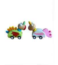 wooden pull back unicorn  dragon