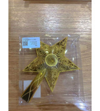 22cm印花五角星树顶.1个/pvc盒.金色.10/盒/中包(含税 bruto)