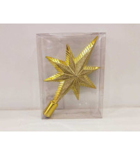 22cm八角形树顶彩绘.1个/pvc盒 金色10/盒/中包. (含税 bruto)