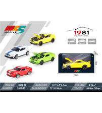 1:36开窗盒道奇野马碰撞仿真合金车混装