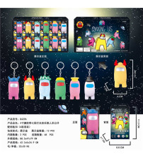 4寸搪胶带七彩灯光音乐狼人杀公仔配钥匙扣12pcs/盒（6款混装）